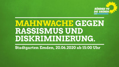 Black Lives Matter: Mahnwache gegen Rassismus und Diskriminierung @ Stadtgarten Emden